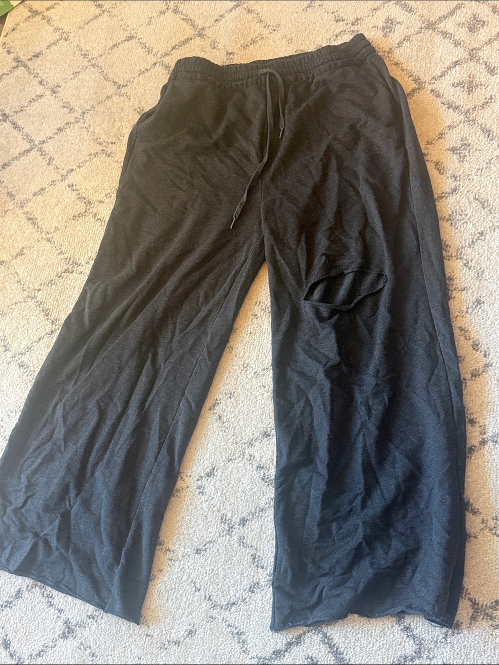 Gray Wide-Leg Sweatpants